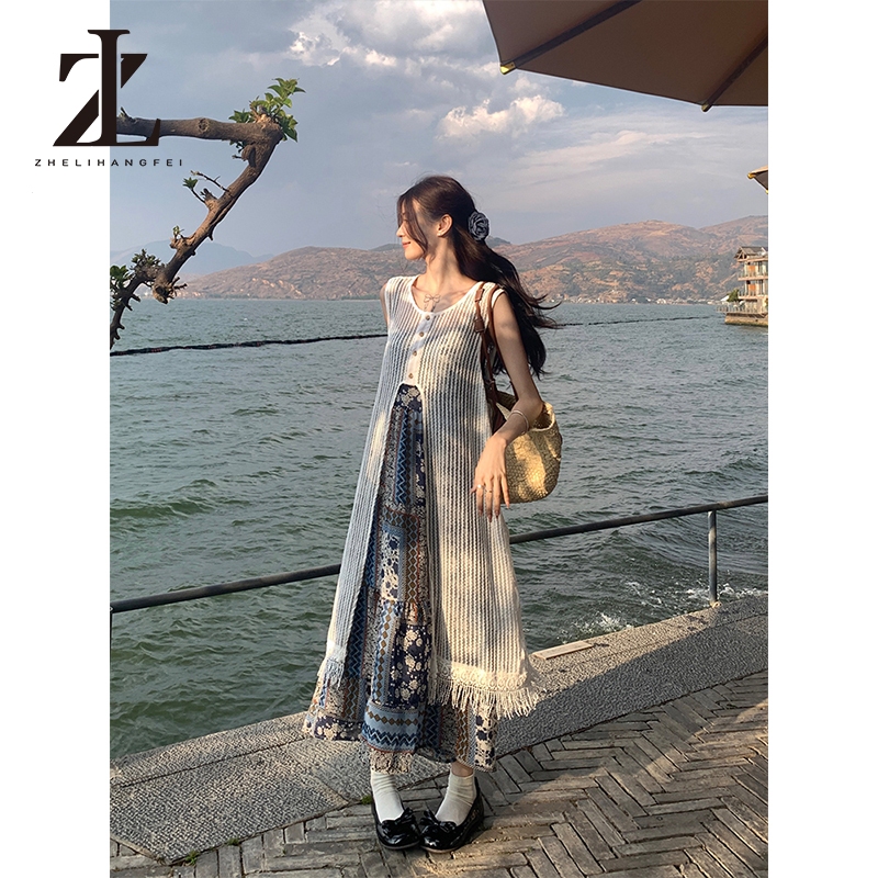 ZHELIHANGFEI Áo kiểu dáng rộng kiểu Bohemian