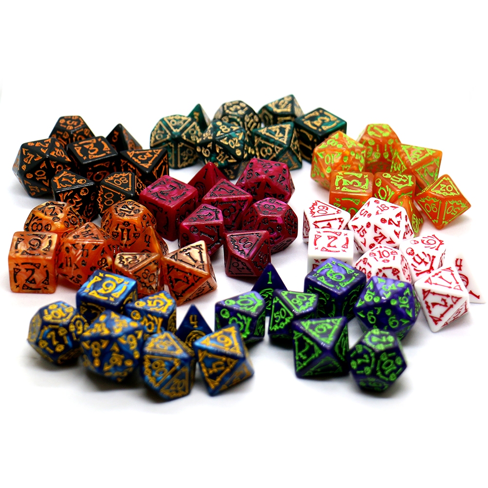 Bộ 7 Bộ Giảm Họa Tiết Halloween Bảng Trò Chơi Xúc xắc Bộ, DND Game Xúc xắc