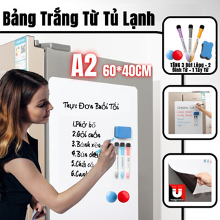Bảng trắng xóa từ tính linh hoạt 60x42cm cho tủ lạnh, bảng trắng lập kế hoạch lịch trống, bảng trắng lịch trình hàng ngày cho văn phòng nhà bếp gia đình (kích thước A2/A3/A4/A5)​
