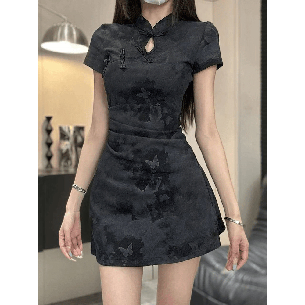 U Gonna S Dress Nữ Cải Tiến Sườn Xám Hiện Đại Tay Ngắn Gợi Cảm Trên Đầu Gối Cổ Trung Quốc Thời Trang Thanh Lịch Chữ A 2025 Co Giãn Bữa Tối Đảng Hoa | BigBuy360 - bigbuy360.vn