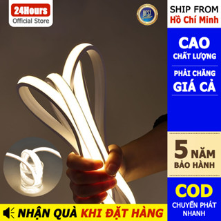  24Hourstime 5 10 15 20M 220V Dải đèn LED Neon Dải đèn LED trang trí chống nước Trang trí Logo Bao bì cây thông Noel ngày lễ 