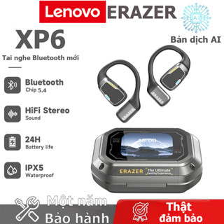 Tai nghe dịch thuật Lenovo ERAZER XP6 AI Tai nghe không dây LED Bluetooth 5.4 AI Tai nghe dịch thời gian thực IPX7 Tai nghe nhét tai chống nước Chất lượng âm thanh HIFI
