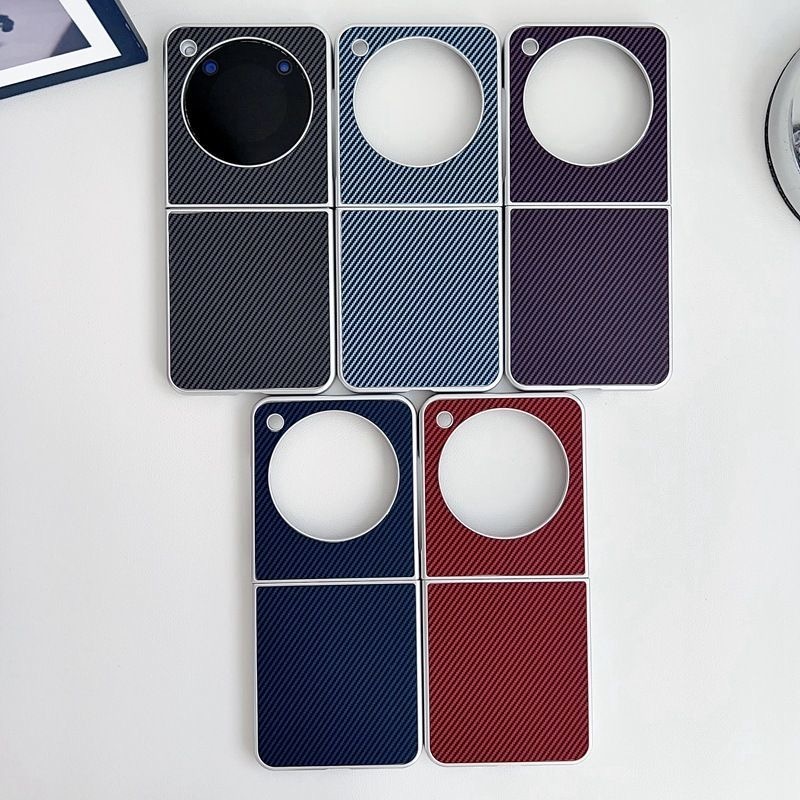 Ốp Lật Libero Cho ZTE Libero Flip Nubia Flip Kevlar Sợi Carbon PU Cứng Vỏ Điện Thoại Di Động