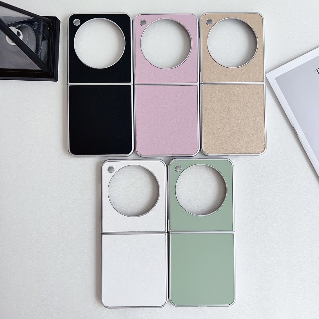 Ốp Lật Libero Cho ZTE Libero Flip Nubia Flip Metal Paint Morandi PU Cứng Vỏ Điện Thoại Di Động