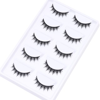 5 Cặp Ngắn Phong Cách Nhọn Lông Mi Giả Tự Nhiên Nhìn Lộn Xộn Crisscross C Curl Giả Nối Mi