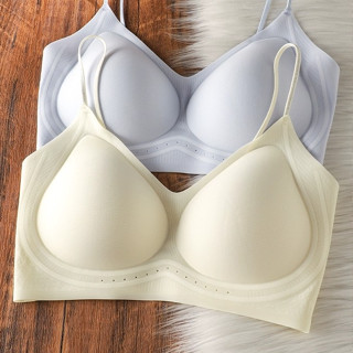 Liền Mạch Quần Lót Nữ Thoáng Mát Mùa Hè Mỏng Nhỏ Ngực Tập Hợp Không Vòng Thép Dây Đeo Vai Mỏng Áo Ngực Lưng Đẹp