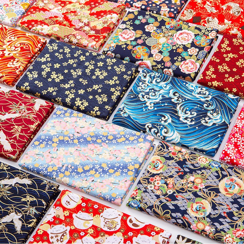 RHS Online 5 Chiếc Phong Cách Nhật Bản Dập Nóng Vải Cotton Các Loại Dày Quyến Rũ Cotton Quilt Vải 20