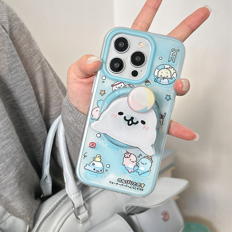 Ốp lưng iphone 16 Pro Max 15 Pro Max 14 Pro Max Vỏ điện thoại cá heo bóng quay 2 trong 1