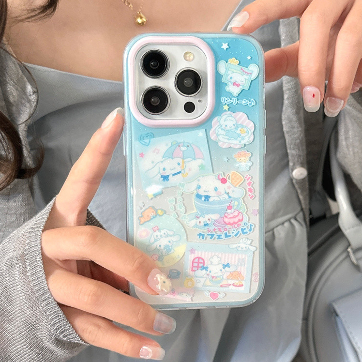 Ốp điện thoại iphone 16 Pro Max 15 Pro Max 14 Pro Max 2 trong 1 Little Dolphin