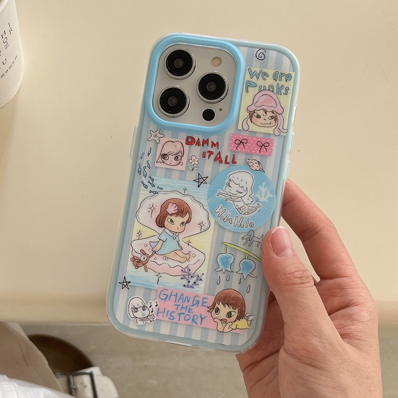 Ốp điện thoại iphone 16 Pro Max 15 Pro Max 14 Pro Max 2 trong 1 sọc Nara Meizhi