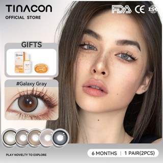Kính áp tròng TINACON Lens màu xám Mắt tự nhiên 14.2-14.5 Lens mắt búp bê 2 chiếc Sử dụng trong 6 tháng
