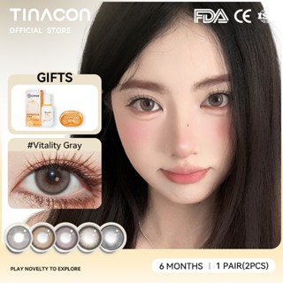Kính áp tròng TINACON màu xám 2 chiếc, Đường kính 14.2/14.5 mắt mềm, Cận thị từ 0.0 đến 8.0 sử dụng 6 tháng