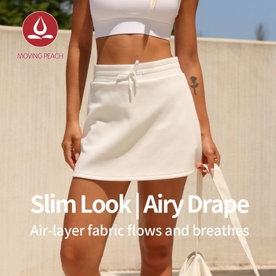MOVING PEACH Nữ Váy Tennis Cao Cấp Chữ A Thể Thao Váy Dây Eo Có Thể Điều Chỉnh Váy Với Bên Trong Ngắn Thoáng Khí Chạy Bộ Khiêu Vũ Mặc Hàng Ngày AKE