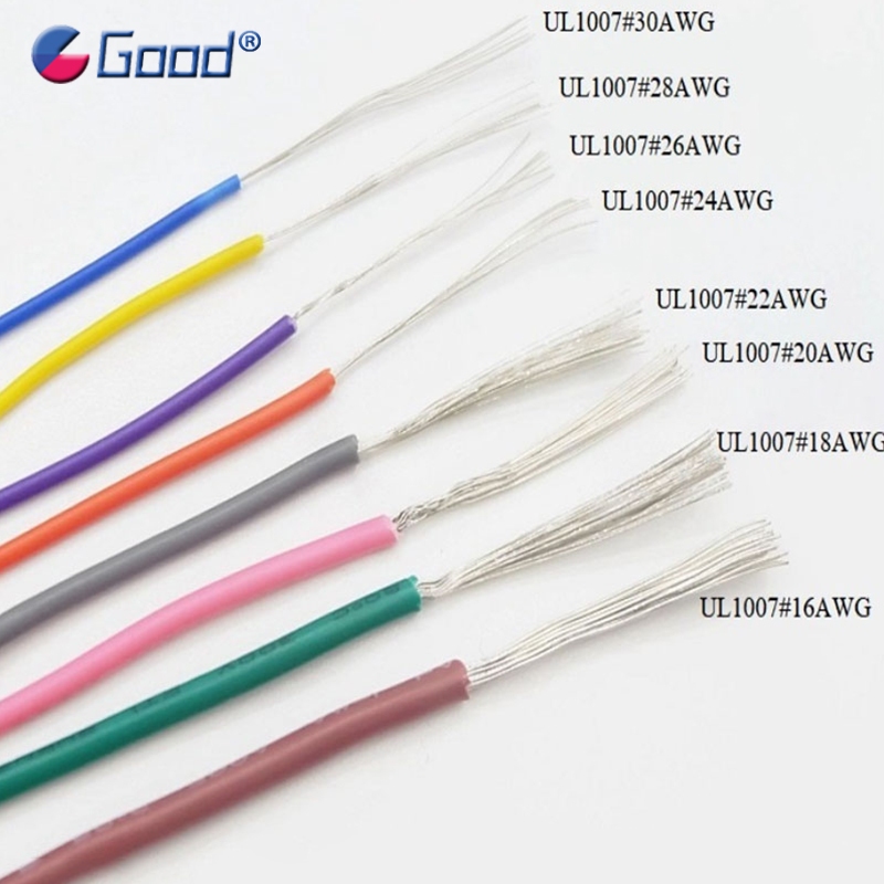 UL1007 Dây Điện Tử Đồng Đóng Hộp Cáp Cách Nhiệt PVC Đèn LED Dây Chiếu Sáng 16AWG 18AWG 20AWG 22AWG 2