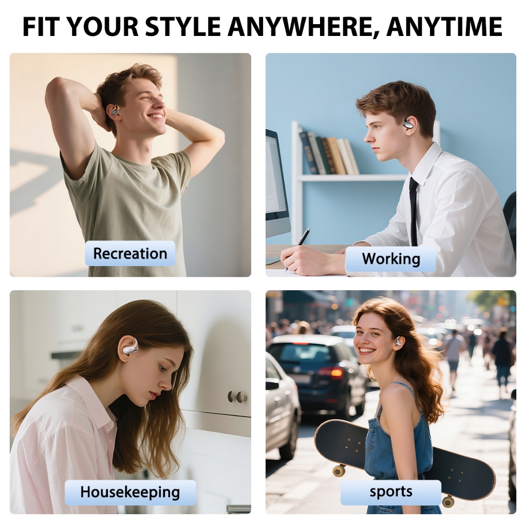 MINISO MS202 Tai Nghe Phiên Dịch AI Phiên dịch thời gian thực AI Giảm tiếng ồn Tai nghe Bluetooth Bluetooth 6.0 Tai nghe không dây Âm thanh nổi HiFi ASMR Có micrô Tai nghe dẫn truyền qua xương | BigBuy360 - bigbuy360.vn