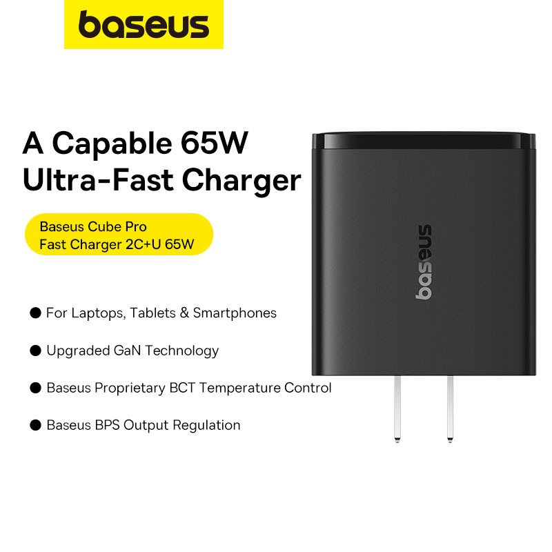 Bộ sạc USB Type C sạc nhanh Baseus 65W GaN cho máy tính xách tay, forTablets | BigBuy360 - bigbuy360.vn