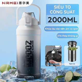 2L Bình Giữ Nhiệt đun nước công suất lớn trời lạnh 316 thép không gỉ Có Quai Xách Và Ống Hút Hàng