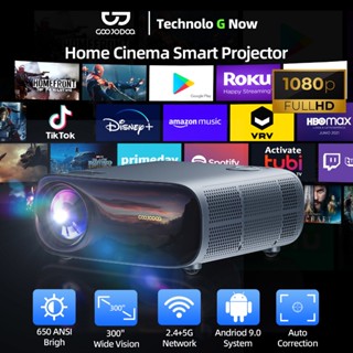 Máy chiếu GOOJODOQ 1080P Native 22000LM Hỗ trợ HDR10 4K 5G Máy chiếu rạp hát tại nhà Tự động hiệu chỉnh Lật hình ảnh 360°