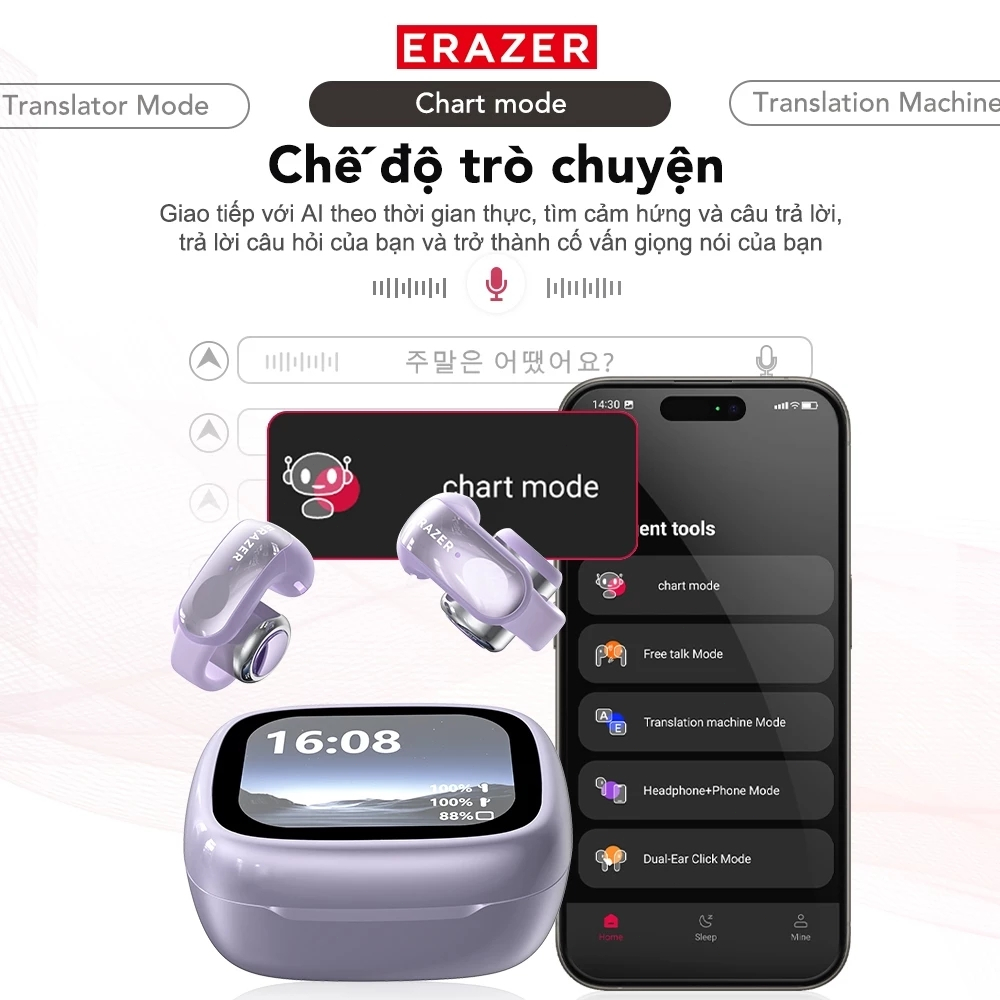 Bảo hành một năm Lenovo ERAZER XF28 AI Dịch thuật thông minh Tai nghe Bluetooth Bluetooth 5.4 HD Màn hình cuộc gọi thoại HD Tai nghe ASMR | BigBuy360 - bigbuy360.vn