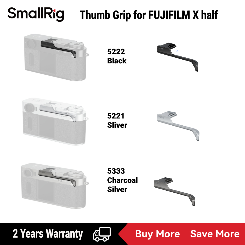 Tay cầm ngón tay cái SmallRig cho FUJIFILM X half, #5333 (Bạc than), #5222 (Đen), #5221 (Bạc)