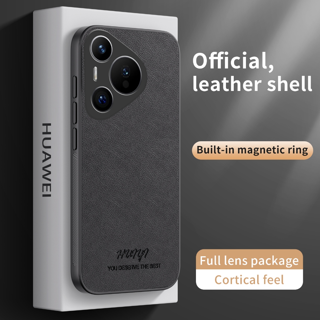 Vỏ Da Cho Huawei Pura 80 Pro Ultra Pura 70 Pro Ultra Pura70 P70 P 70 Tích Hợp Nam Châm Chống Vân Tay