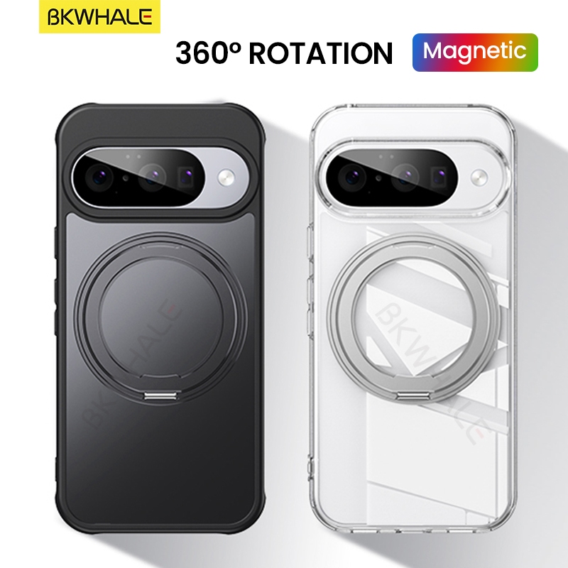 BKWHALE 360° Ốp điện thoại từ tính có thể xoay được cho Google Pixel 10A 10 9 8 Pro 9A 8A Pixel8 Pix
