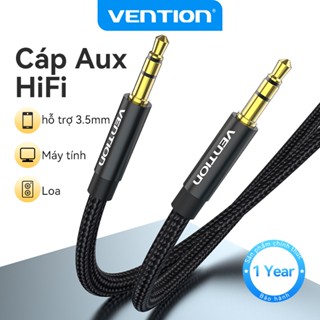 Cáp âm thanh AUX Vention Dây 3.5mm jack Bện Sợi Nylon Cao Cấp cho Tai Nghe loa 3.5 mm audio và mic laptop máy tính