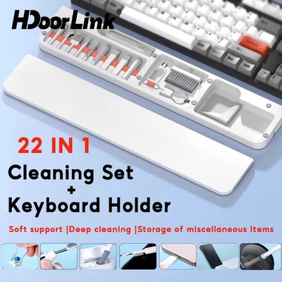 HdoorLink 22 Trong 1 Bàn Phím Máy Tính Miếng Lót Bộ Dụng Cụ Vệ Sinh Đa Chức Năng Cotton Mềm Miếng Lót Cổ Tay Cho Máy Tính Xách Tay Bàn Phím Miếng Lót Vệ Sinh