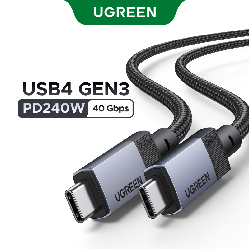 UGREEN USB3.1 Gen2 10Gbps 1M 240W Bulit in E-Marker Chip USB-C sang USB-C 240W Cáp dữ liệu sạc Vỏ nh