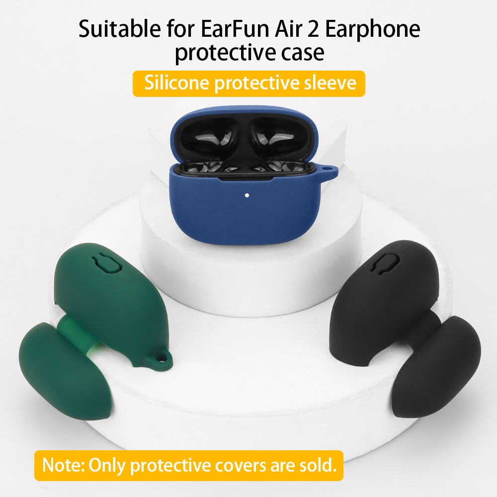 Dành cho vỏ bảo vệ tai nghe EarFun Air 2 | Vỏ silicon mềm cao cấp | Vỏ bảo vệ chống bụi chống trầy x