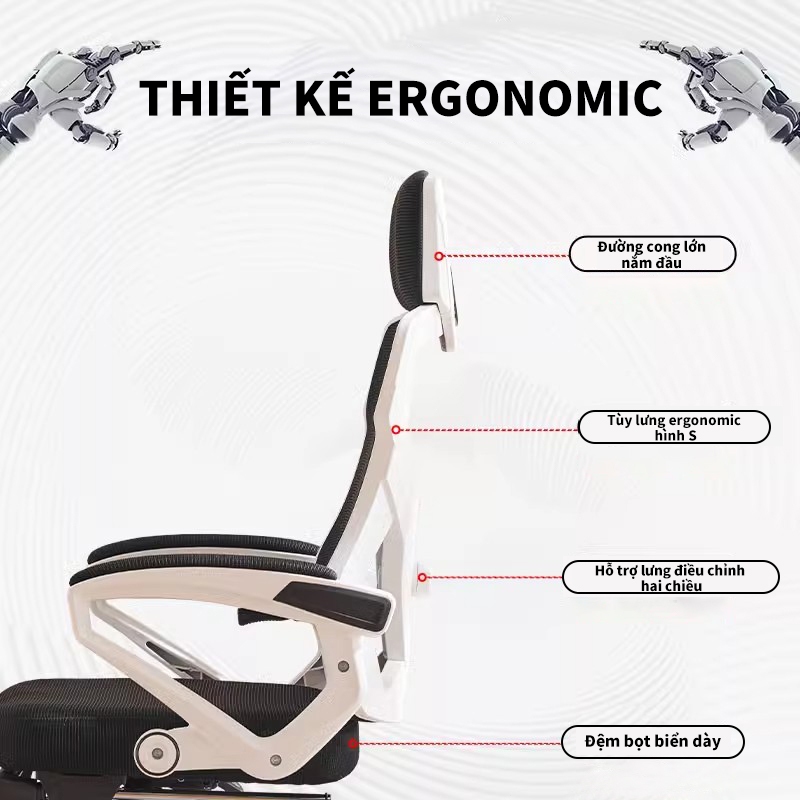 Ghế Văn Phòng Ghế Tiện Dụng Lưới Ghế Chơi Game Ghế Máy Tính Ghế Xếp Hạng Nặng | BigBuy360 - bigbuy360.vn