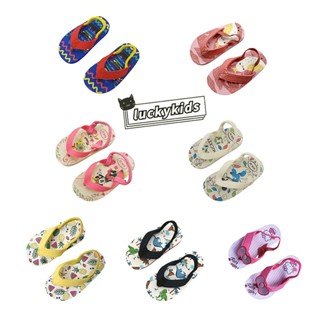 Mùa Hè Mới Bé Trai Bé Gái Họa Tiết Hoạt Hình Lật Dép Dễ Thương Trẻ Em Đế Mềm Dép Sandal Giày Đi Biển