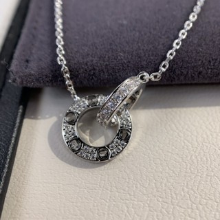  Phiên Bản Cao Cấp Bánh Nhỏ Gypsophila Đôi Vòng Cổ Nữ Mạ Bạc 18K Vòng Cổ Vàng Hồng 