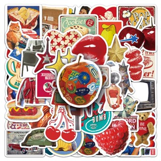 Ngộ nghĩnh 50 Chiếc Mỹ Phong Cách Vintage Hoạt Hình Dán Cho Điện Thoại Laptop Mũ Bảo Hiểm Miếng Dán Graffiti Chống Thấm Nước Sáng Tạo DIY