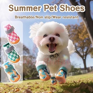 4 Giày Bốt Cho Chó Chống Trơn Trượt Cho Thú Cưng Chó Shose Lưới Giày Có Thể Điều Chỉnh Giày Thú Cưng