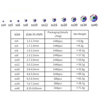 Đá Pha Lê SS5 1.8mm Flatback DIY Trang Trí Móng Tay Nail Art Phụ Kiện