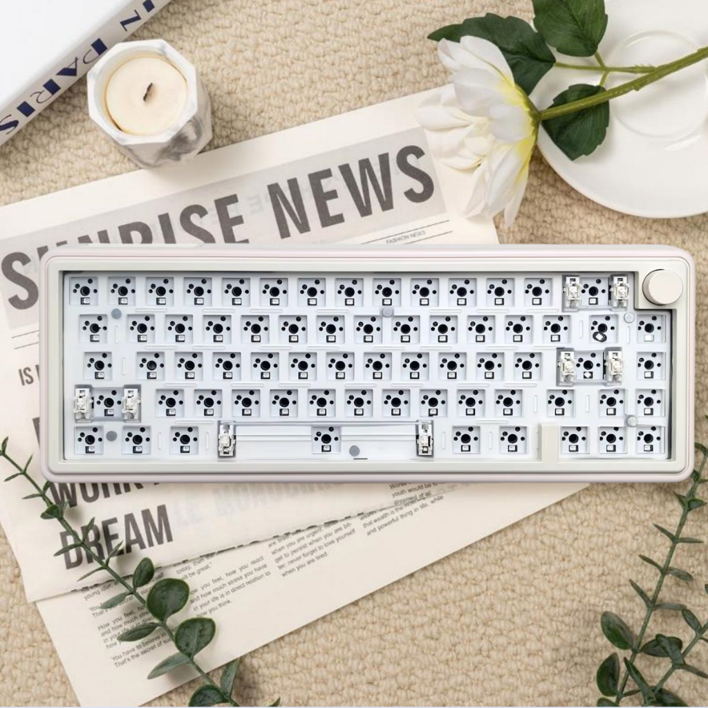 QMK65 3Mode BT / 2.4G / Bộ bàn phím cơ có dây VIA Hỗ trợ cấu trúc đệm RGB có thể hoán đổi nóng để ch