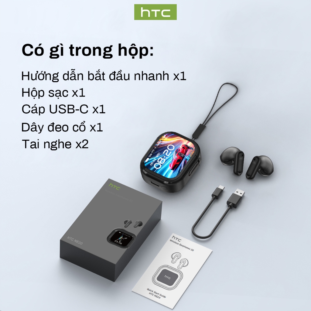 HTC NE20 Tai Nghe Phiên Dịch AI Bluetooth 6.0 Al Tai nghe không dây dịch thời gian thực thông minh có màn hình cảm ứng LED Tai nghe doanh nghiệp Tai nghe nhét tai không dây âm thanh nổi HiFi | BigBuy360 - bigbuy360.vn