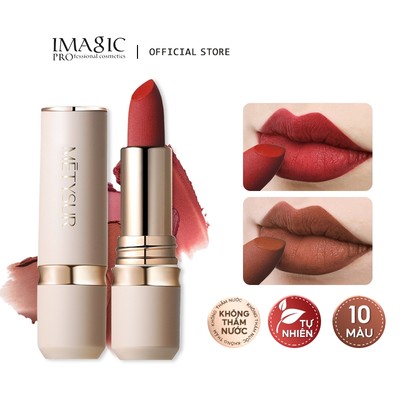IMAGIC Non-Stick Cup Matte Lipstick Moisturizing White Truffle Rose Essential Oil Mirror Makeup 3.8G