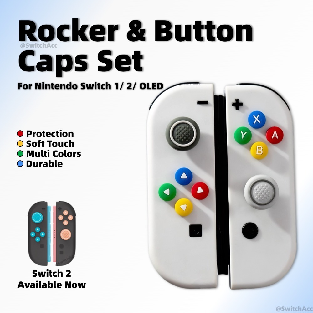 Bộ nút chuyển đổi & nắp Rocker cho Nintendo Switch 1 / 2 / OLED Local Stock