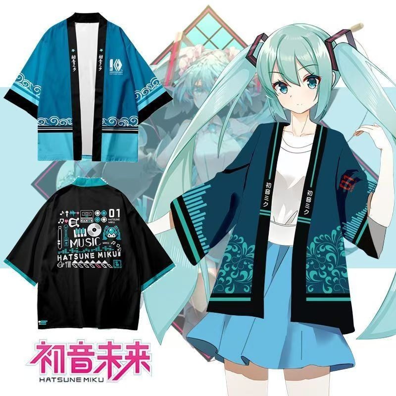 Hatsune Miku Nam Nữ Anime Cosplay Rời Nhật Bản Yukata Kimono Haori Quần Áo