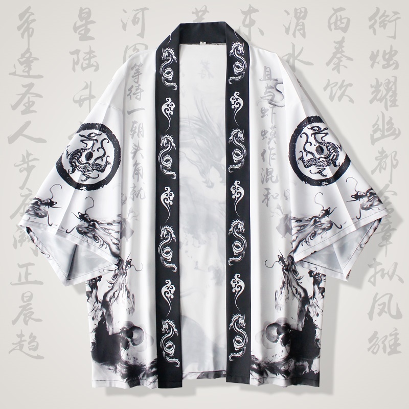 Nam kimono Cardigan Nam Nhật Bản Yukata Harakuju Châu Á Nhật Bản Quần Áo Samurai Trang Phục Anime Rồ