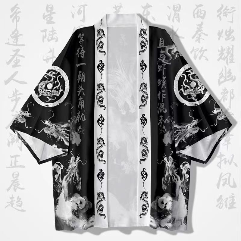 Nam kimono Cardigan Nam Nhật Bản Yukata Harakuju Châu Á Nhật Bản Quần Áo Samurai Trang Phục Anime Rồ