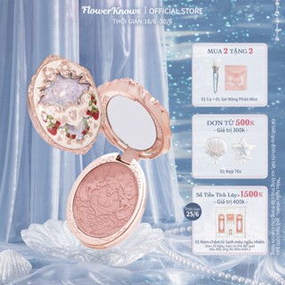 Phấn má hồng FLOWER KNOWS Strawberry Rococo 5g họa tiết dập nổi
