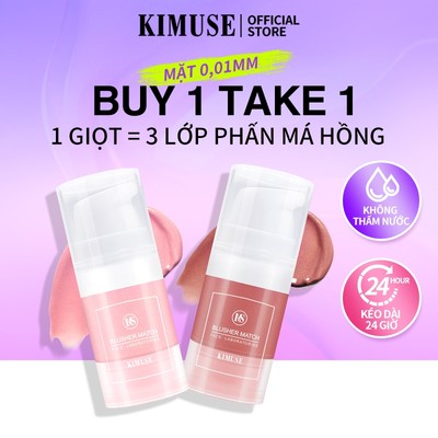 KIMUSE Mini Push-Type Liquid Blush Dung dịch lâu trôi cho màu sắc tố cao tạo ra một kết thúc sương mù mềm 4 màu