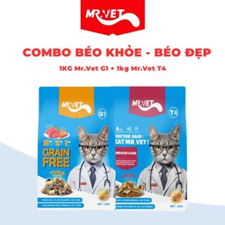 Hạt cho mèo Mrvet COMBO BÉO KHỎE BÉO ĐẸP phát triển não bộ, cơ bắp tăng cường sức đề kháng cho mèo