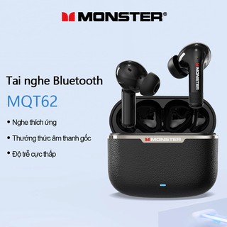  Monster MQT62 Tai nghe Bluetooth Tai nghe không dây Chơi Game Chất lượng âm thanh HIFI Kết nối nhanh Giảm tiếng ồn Chip trò chơi Bluetooth 5.4 