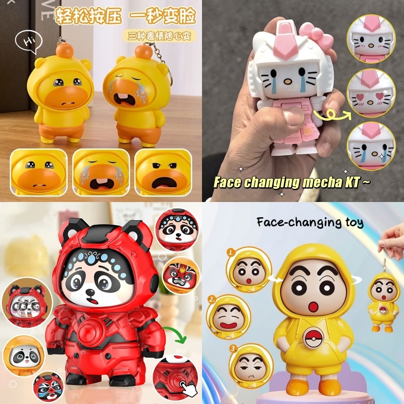 Xiaoxin Panda Thay Đổi Mặt Đồ Chơi Búp Bê Phong Cách Trung Quốc Thay Đổi Khuôn Mặt Búp Bê Sáng Tạo Để Bàn Trang Trí Trung Quốc Handmade Làm Quà Tặng