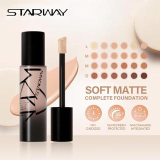 STARWAY Soft Matte Foundation Liquid Concealer và Contour tất cả trong một Kem nền chống thấm nước và lâu trôi với Nicotinamide và spf