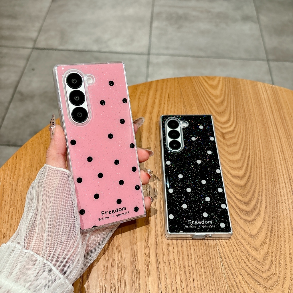 Ốp Lưng Cho Samsung Galaxy Z FOLD 7 6 4 5 3 FOLD7 FOLD6 FOLD5 Ốp lưng Lấp Lánh Họa Tiết Chấm Siêu Mỏ